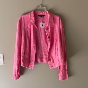 NWT Charlies Large Women's Flamingo Linen Jacket